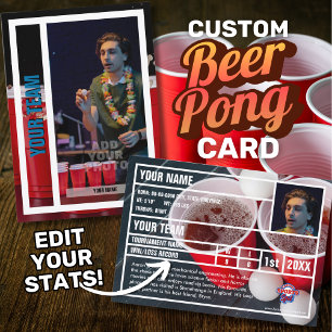 Beer Pong Player Trading Card Souvenir 