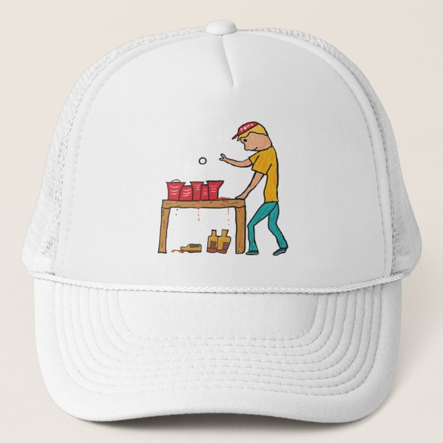 Beer Pong Trucker Hat (Front)