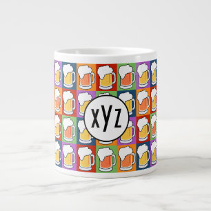 BEER Pop Art custom monogram mugs