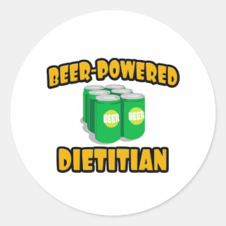 Beer-Powered Dietician Classic Round Sticker
