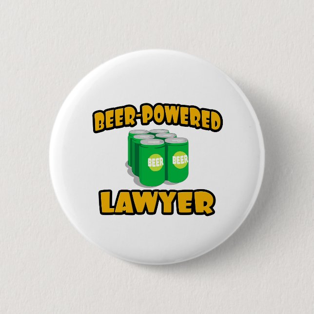 Beer-Powered Lawyer 6 Cm Round Badge (Front)