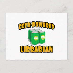 Beer-Powered Librarian Postcard