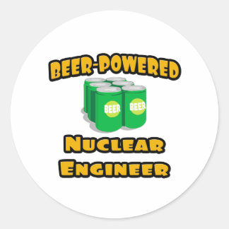 Beer-Powered Nuclear Engineer Classic Round Sticker