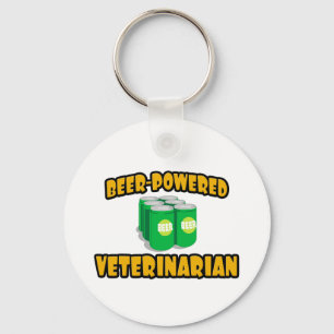 Beer-Powered Veterinarian Key Ring