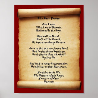 Beer Prayer Soups Tavern Poster