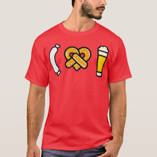 Beer pretzel Weisswurst I love Weizen Bavarian T-Shirt