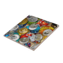 BEER print made out of aluminium cans Glass Coas