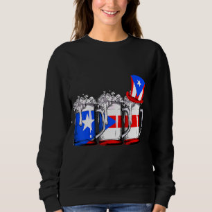 Beer Puerto Rican Flag Patriotic Pride Beer Drinke Sweatshirt