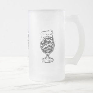 Beer Quote Frosted Glass Beer Mug