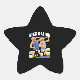 Beer Racing Running Drinking Beer Race Star Sticker