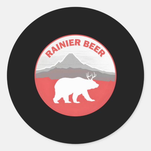 Beer Rainier Classic Round Sticker (Front)