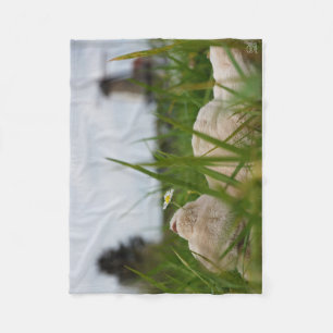 Beer relaxing in nature with Dutch moles. Fleece Blanket