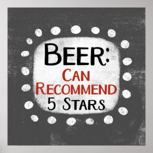 Beer Review 5 Stars Poster Wall Art