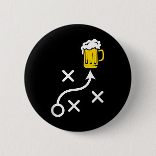 Beer Route Run Funny Football Playbook 6 Cm Round Badge