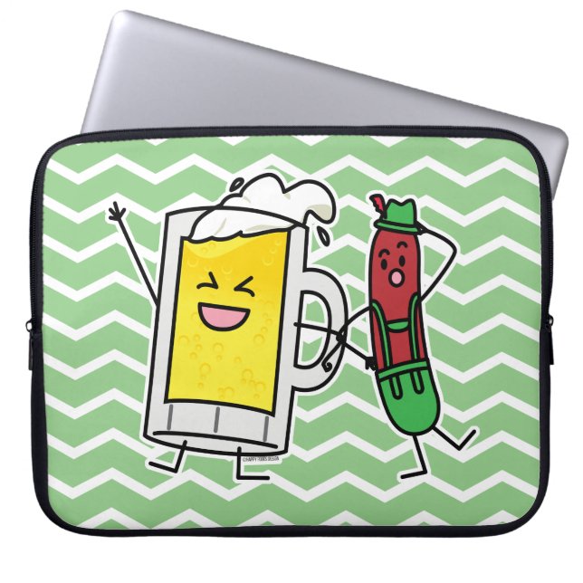 Beer sausage Octoberfest Oktoberfest lederhosen Laptop Sleeve (Front)