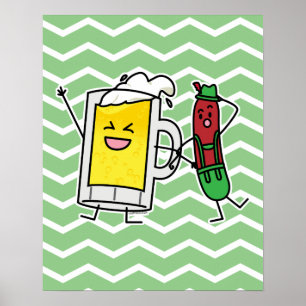 Beer sausage Octoberfest Oktoberfest lederhosen Poster