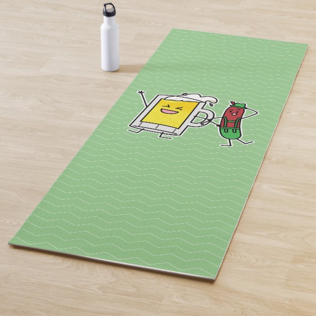 Beer sausage Octoberfest Oktoberfest lederhosen Yoga Mat (In Situ)