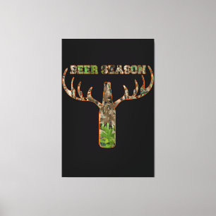 Beer Season Hunting Season Gift For Hunter Canvas Print