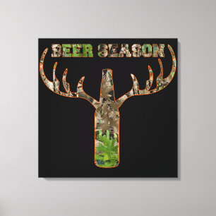 Beer Season Hunting Season Gift For Hunter Canvas Print