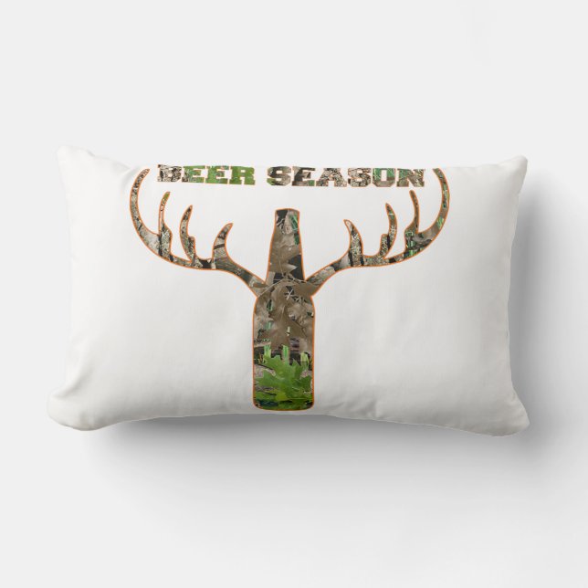 Beer Season Hunting Season Gift For Hunter Lumbar Cushion (Front)