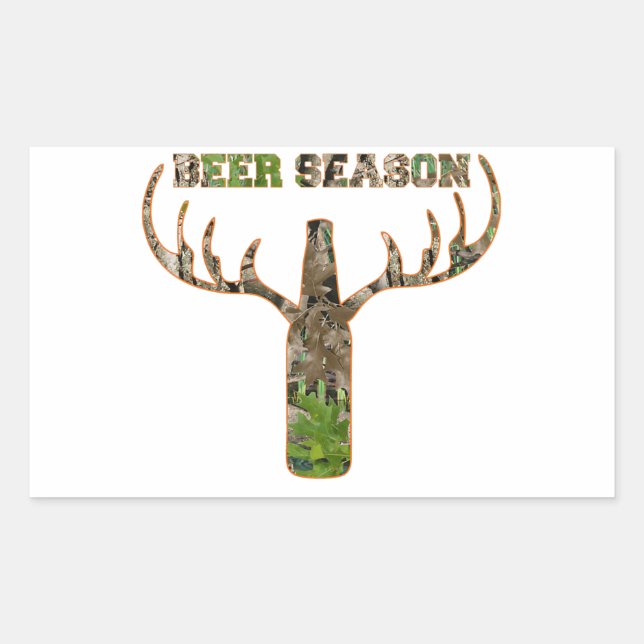 Beer Season Hunting Season Gift For Hunter Rectangular Sticker (Front)