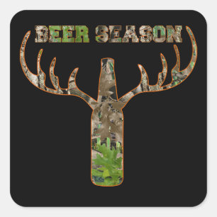 Beer Season Hunting Season Gift For Hunter Square Sticker