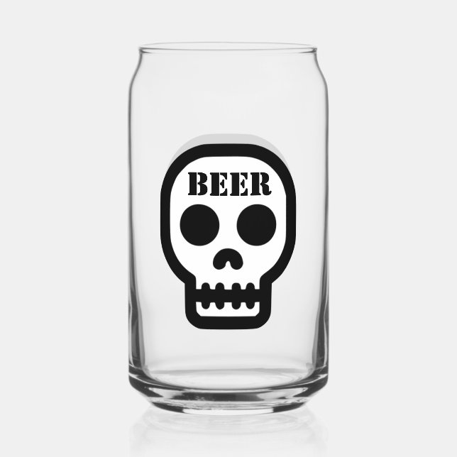 Beer™ Skull Glass (Design on Front & Back) (Front)