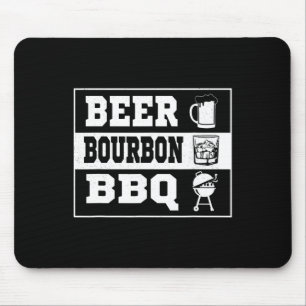 Beer Smoke Grill Pork Byrbeque Bourbon Bbq For Men Mouse Mat