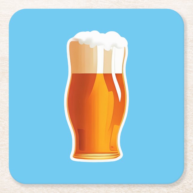 Beer Square Paper Coaster (Front)