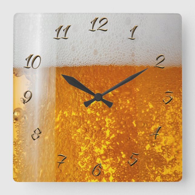 Beer Square Wall Clock (Front)