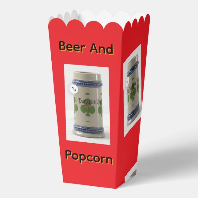 Beer Stein And Popcorn  Favour Box (Front)