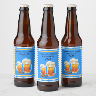Beer Steins Oktoberfest Home Brew Bottle Label