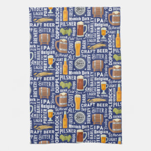 Beer Styles Blue Kitchen Towel