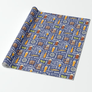 Beer Styles Blue Wrapping Paper