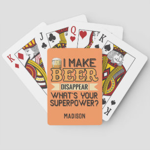 Beer Superpower custom name & colour Playing Cards