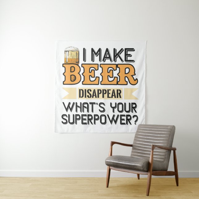Beer Superpower custom name & colour Tapestry (In Situ)