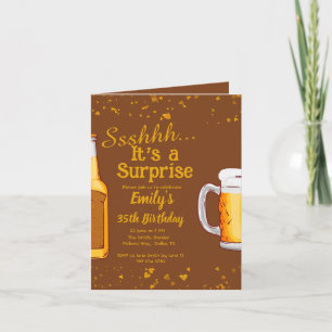 Beer surprise birthday party invitation