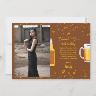 Beer surprise birthday thank you card