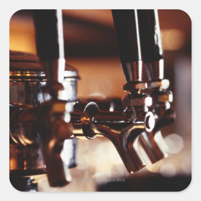 Beer Taps Square Sticker (Front)