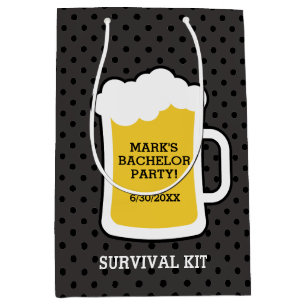 Beer Tasting Bachelor Party Survival Kit Medium Gift Bag