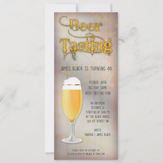 Beer Tasting Birthday Party Invitation (Front)