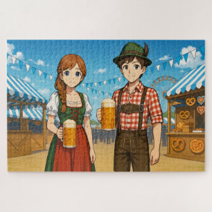 Beer tasting during Oktoberfest in Munich, Germany Jigsaw Puzzle