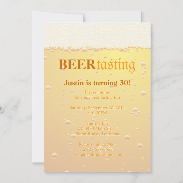 Beer Tasting Party Invitation (Front)