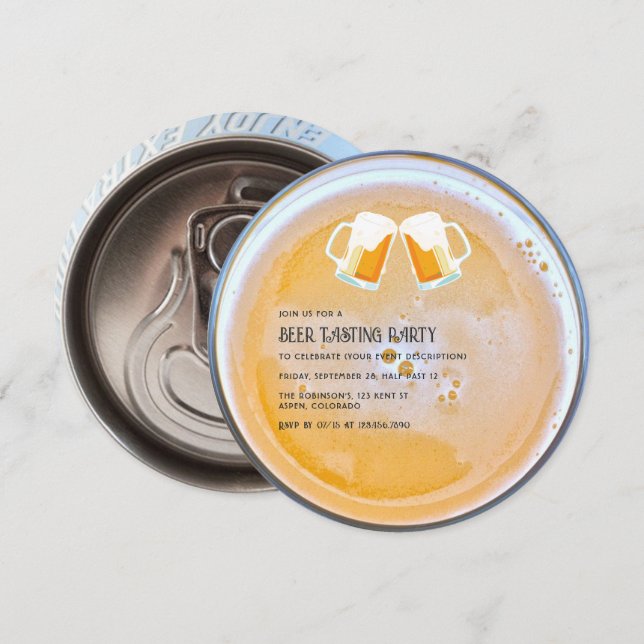 Beer Tasting Party personalised invitation (Front/Back)