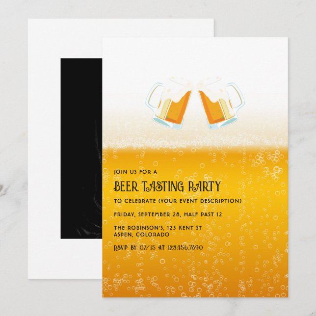 Beer Tasting Party Photo Invitation (Front/Back)