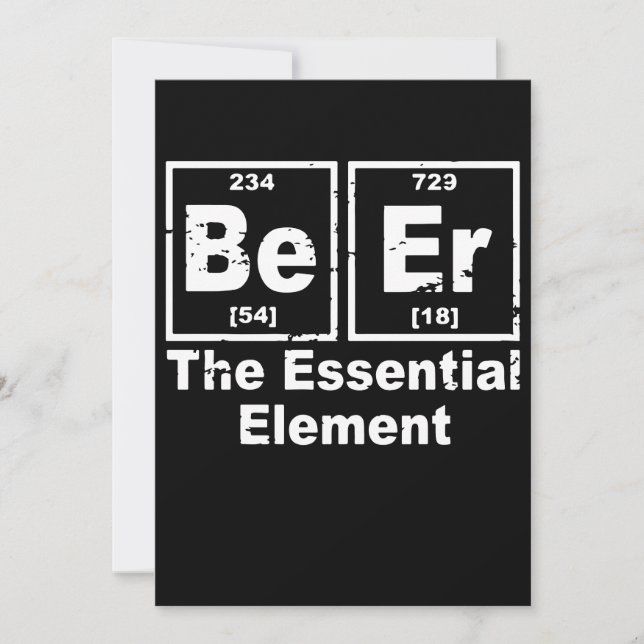 Beer The Essential Element Chemistry Pub Bbq Party Invitation (Front)