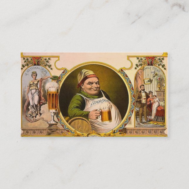 Beer The National Drink Vintage Retro Business Card (Front)
