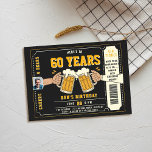 Beer Themed Black Ticket Men Adult Birthday Photo Invitation<br><div class="desc">Looking for men's birthday ideas? These fun, rustic birthday party invitations with a beer party theme, featuring an illustration of two beer mugs, the title "Born to Cheers", a ticket frame and a photo template, are just the... ticket to celebrate your man in style. These birthday party invitations for men...</div>