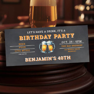 Beer Themed Brewery Men's 40th Birthday Black