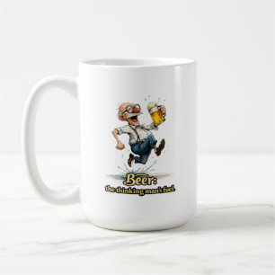 Beer Thinking Man’s Fuel Funny Cartoon Tee Coffee Mug